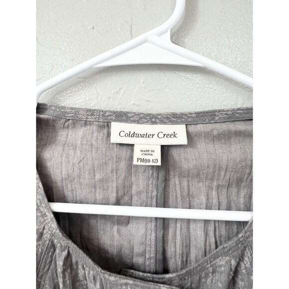 Coldwater Creek Jacket Size Medium Petite 100% Linen Gray Journey New NWT $89 - Picture 4 of 10